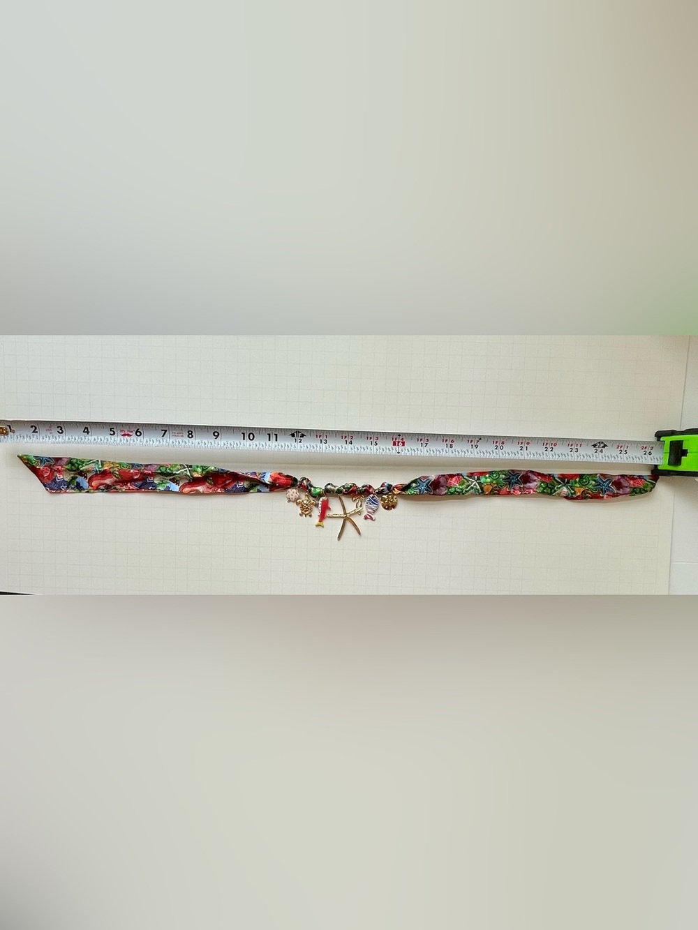 Colorful Tropical Charm Bandanna Necklace with Gold Starfish - Picture 7 of 8